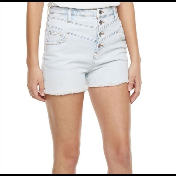 NWT- rewind high rise, medium wash- distressed Jean shorts- size 15/32W - Picture 13 of 13